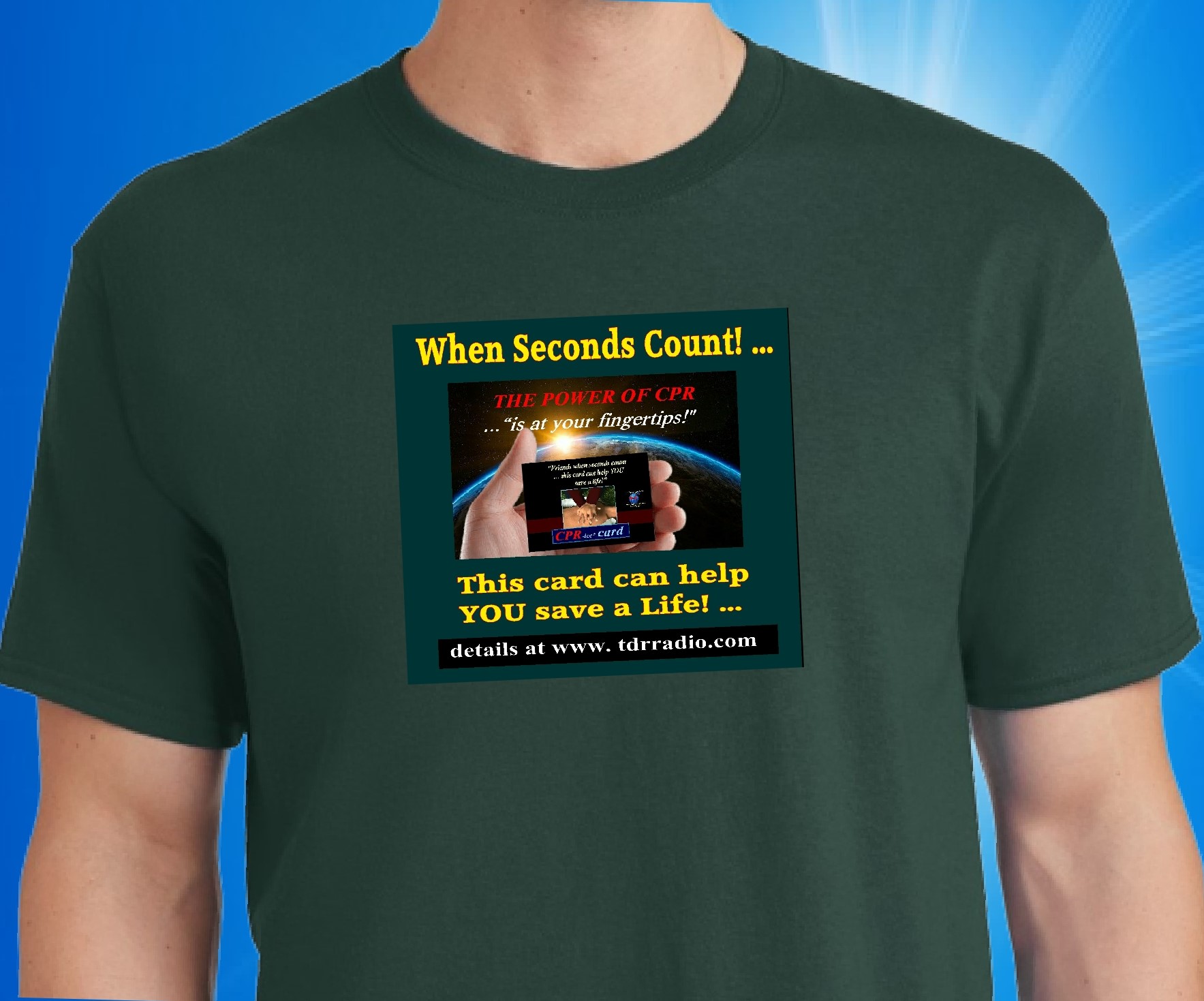MENS CREWNECK TSHIRT - FOREST GREEN